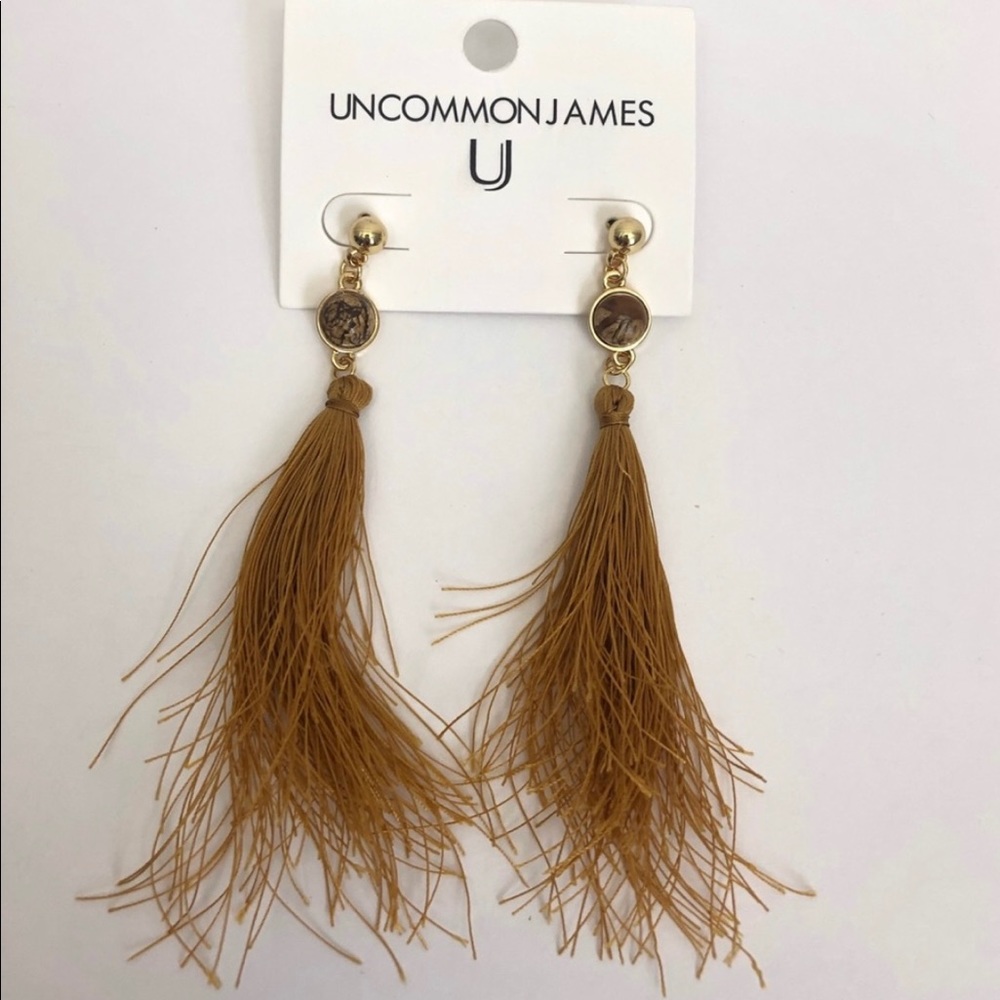 UNCOMMON JAMES – Strawberry Fields Earrings, Mustard brown/coffee shade